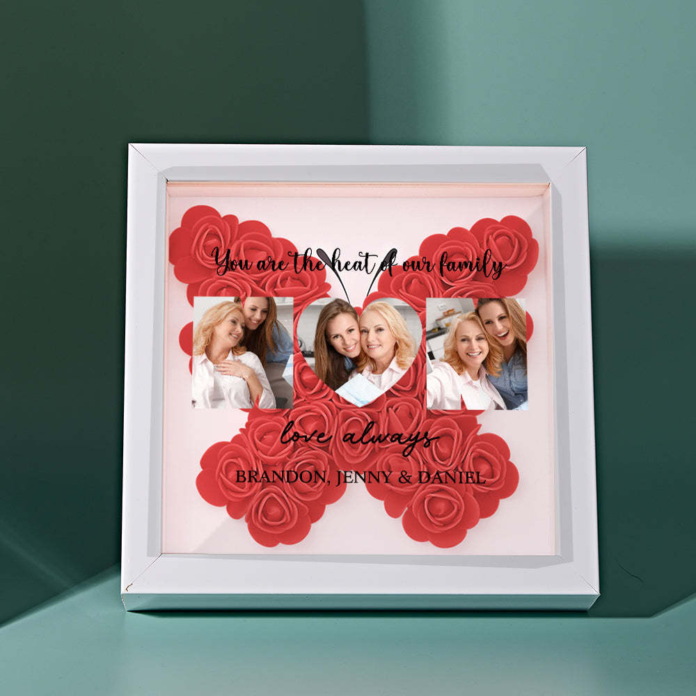 Custom Photo Flower Shadow Box Personalized Flower Shadowbox Frame Mother's Day Gift -