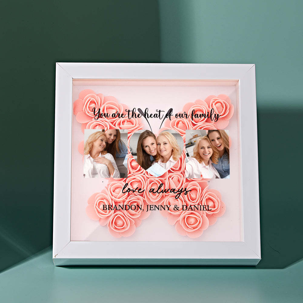 Custom Photo Flower Shadow Box Personalized Flower Shadowbox Frame Mother's Day Gift -