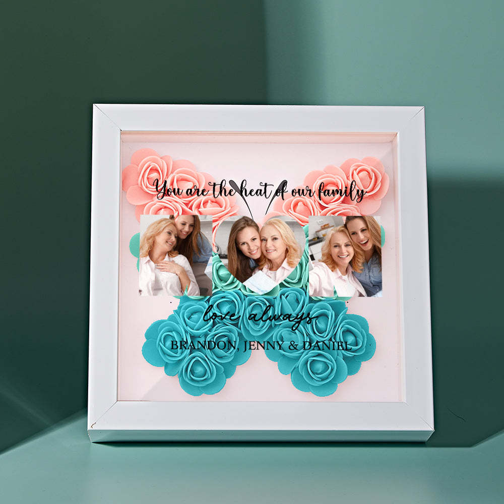 Custom Photo Flower Shadow Box Personalized Flower Shadowbox Frame Mother's Day Gift -