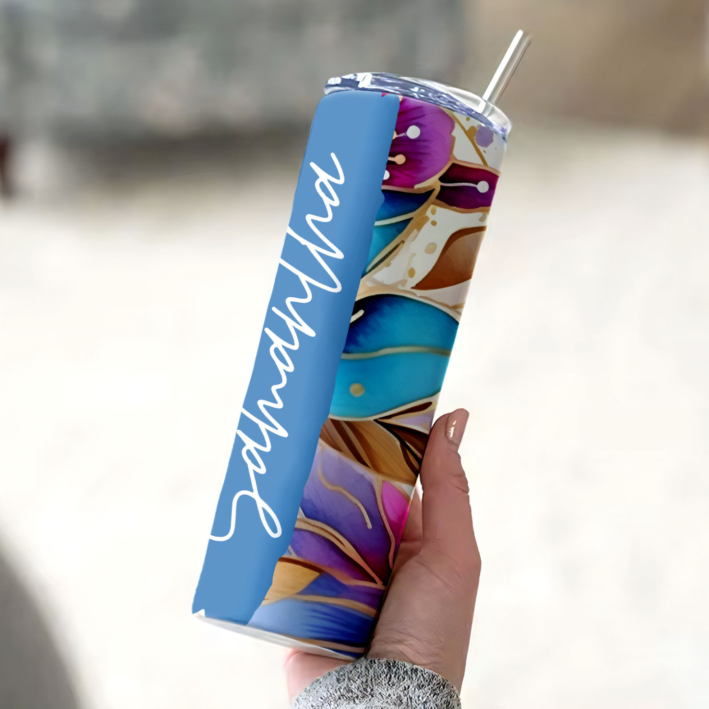 Wedding Gift Name Floral Tumbler Skinny Sublimation Seamless Gift