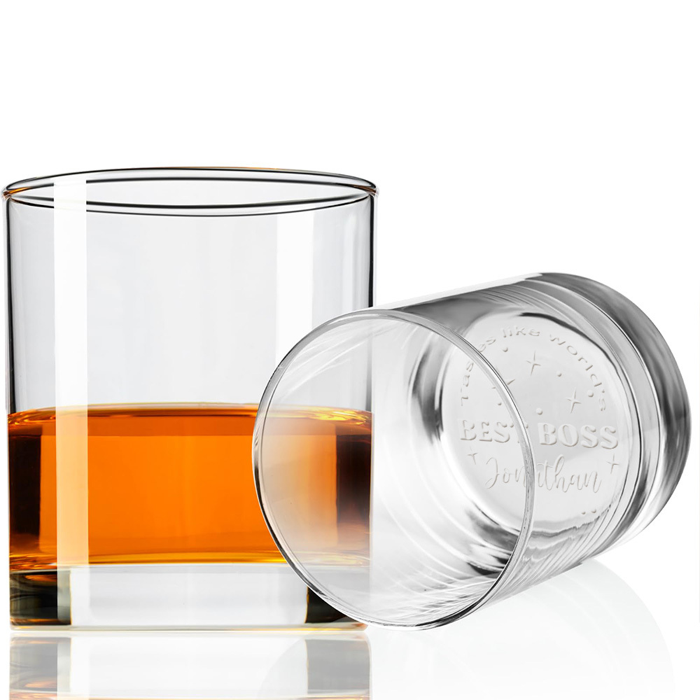 Personalized Engraved Whiskey Glass World's Best Boss Custom Gift for Boss