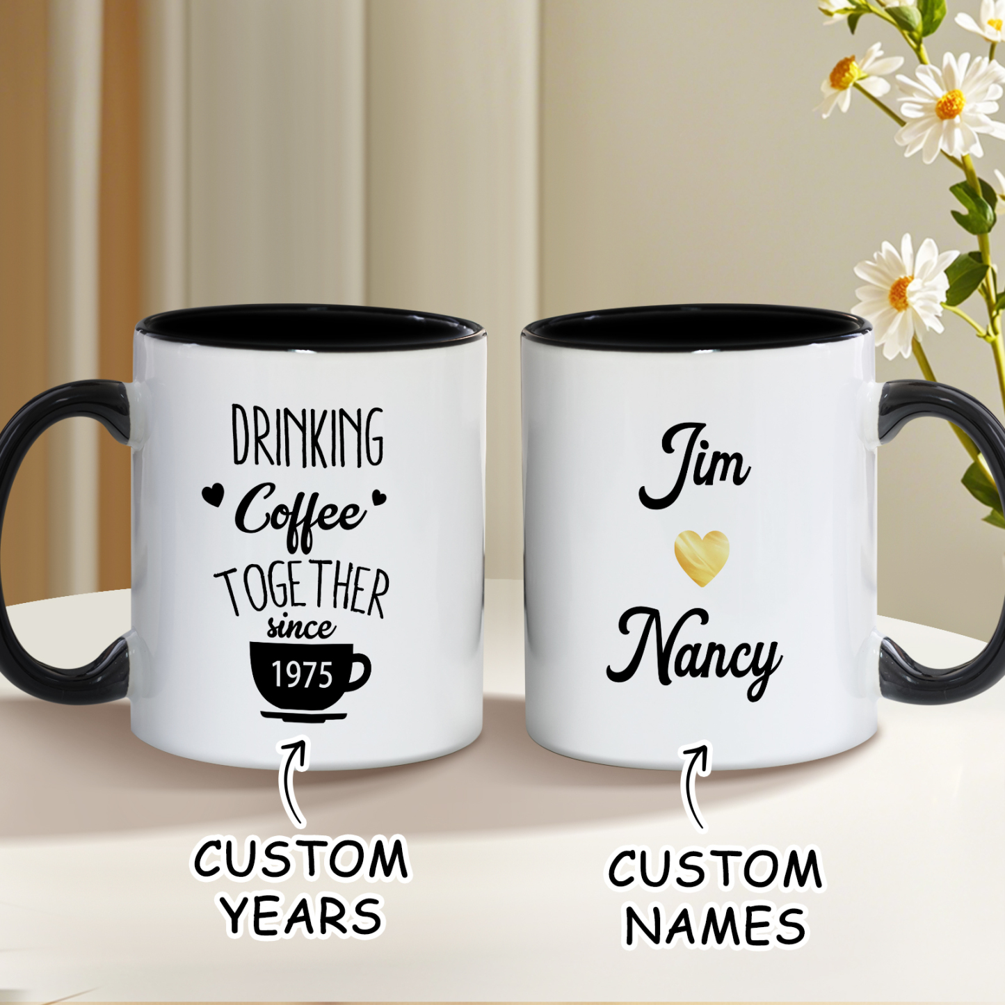 Personalized Couple Name and Anniversary Mug Wedding Anniversary Cup 50th Anniversary Gift for Parents