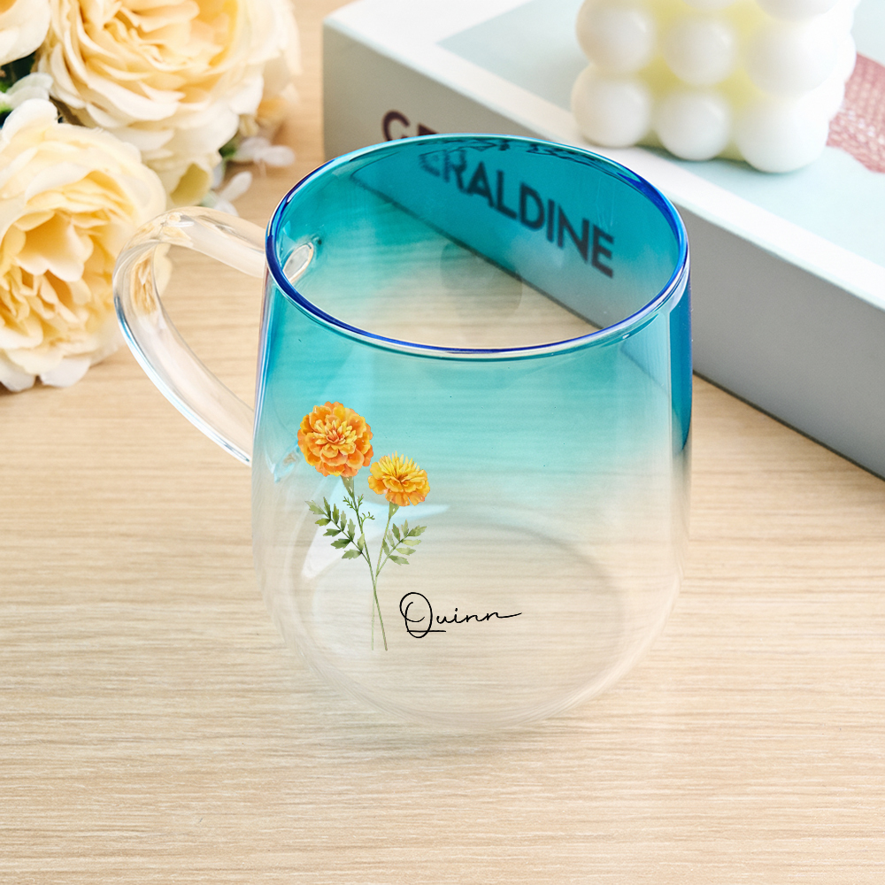 You Are The Most Beautiful Flower Personalized Custom Pink Gradient Glass Mug