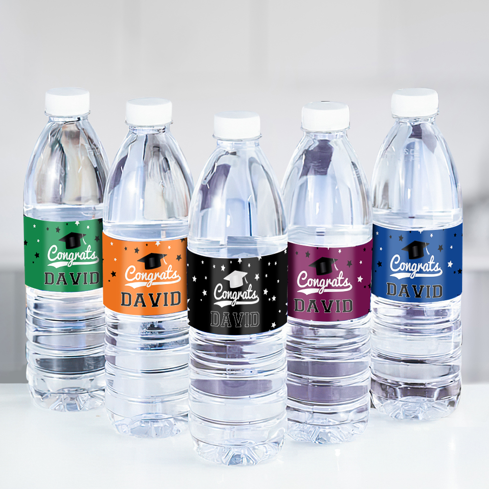 Personalized Class of 2024 Waterproof Name Stickers Graduation Water Bottle Labels Gift for Graduates