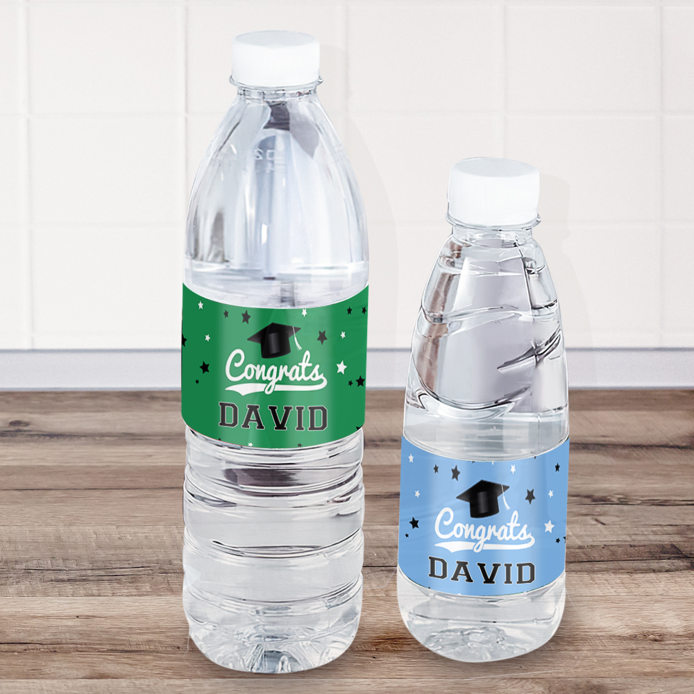 Personalized Class of 2024 Waterproof Name Stickers Graduation Water Bottle Labels Gift for Graduates