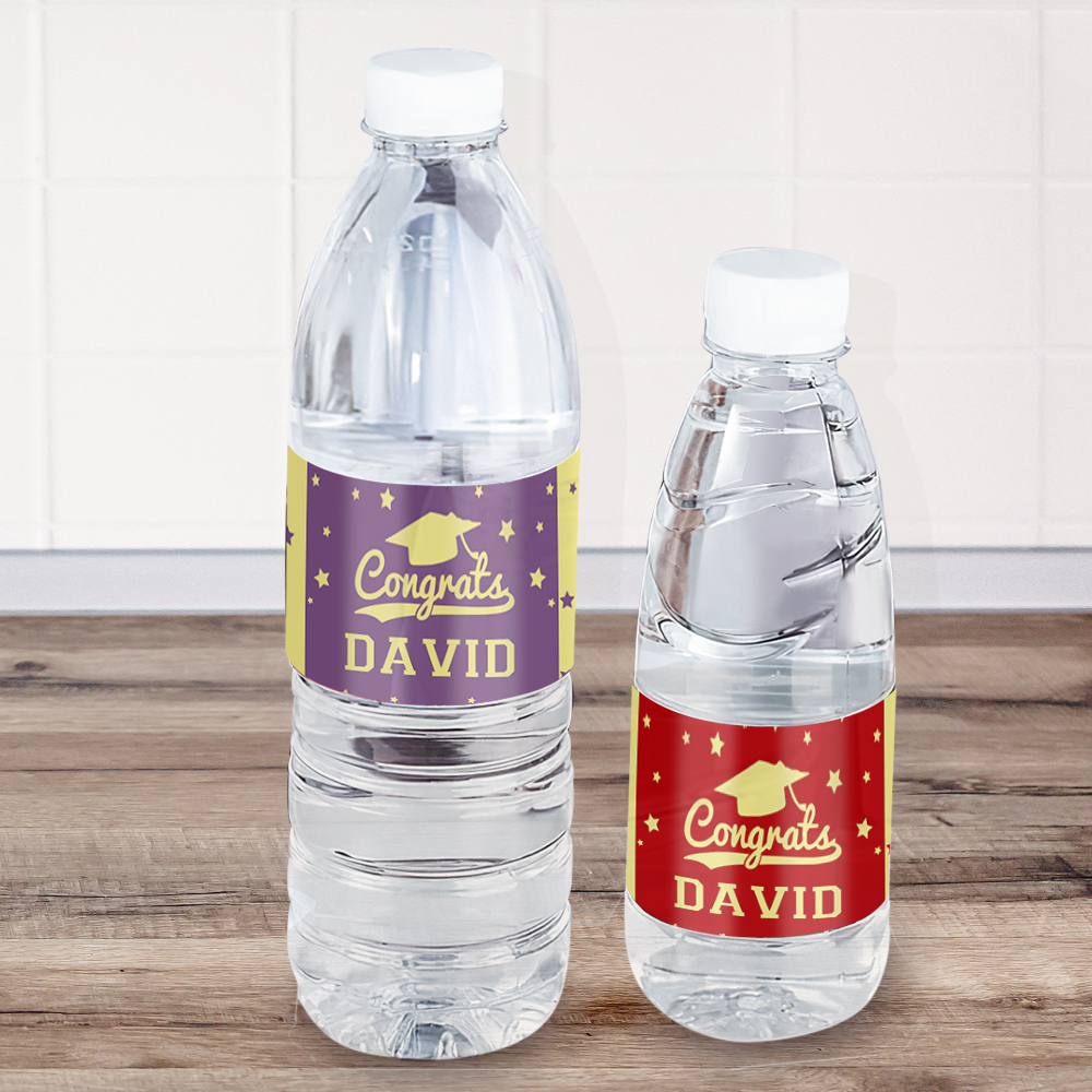 Personalized Class of 2024 Waterproof Name Stickers Graduation Water Bottle Labels Gift for Graduates