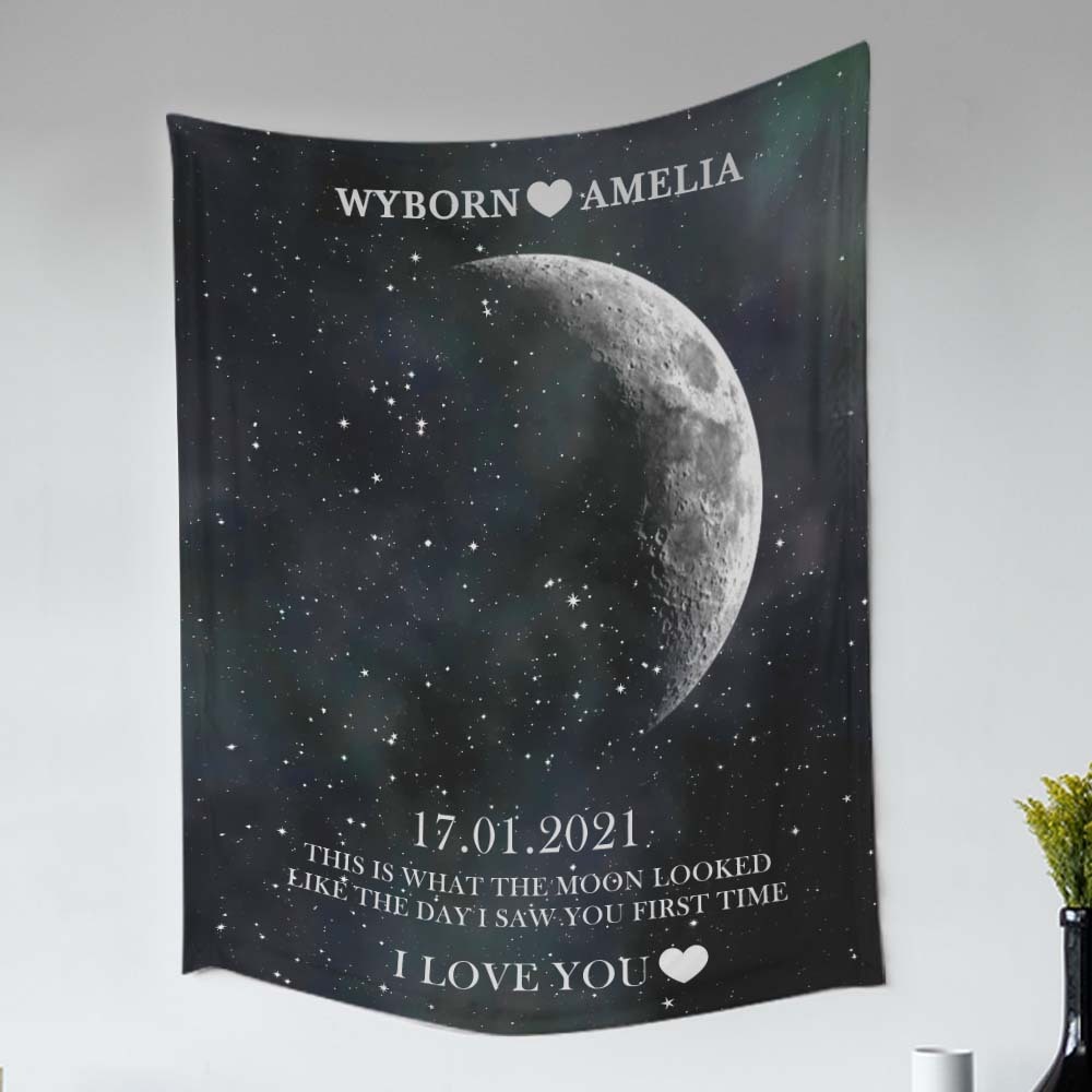Custom Moon Phase Tapestry Gifts for Her Home Wall Decor -