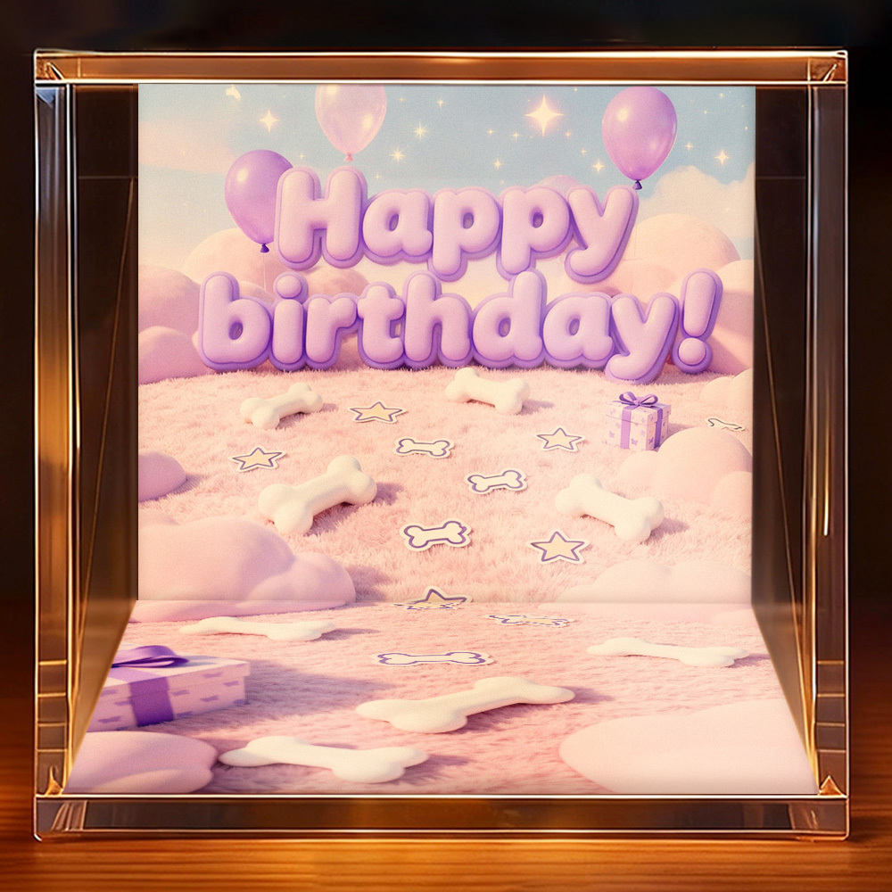 Dog Birthday-Style1 - MySpotifyGlass