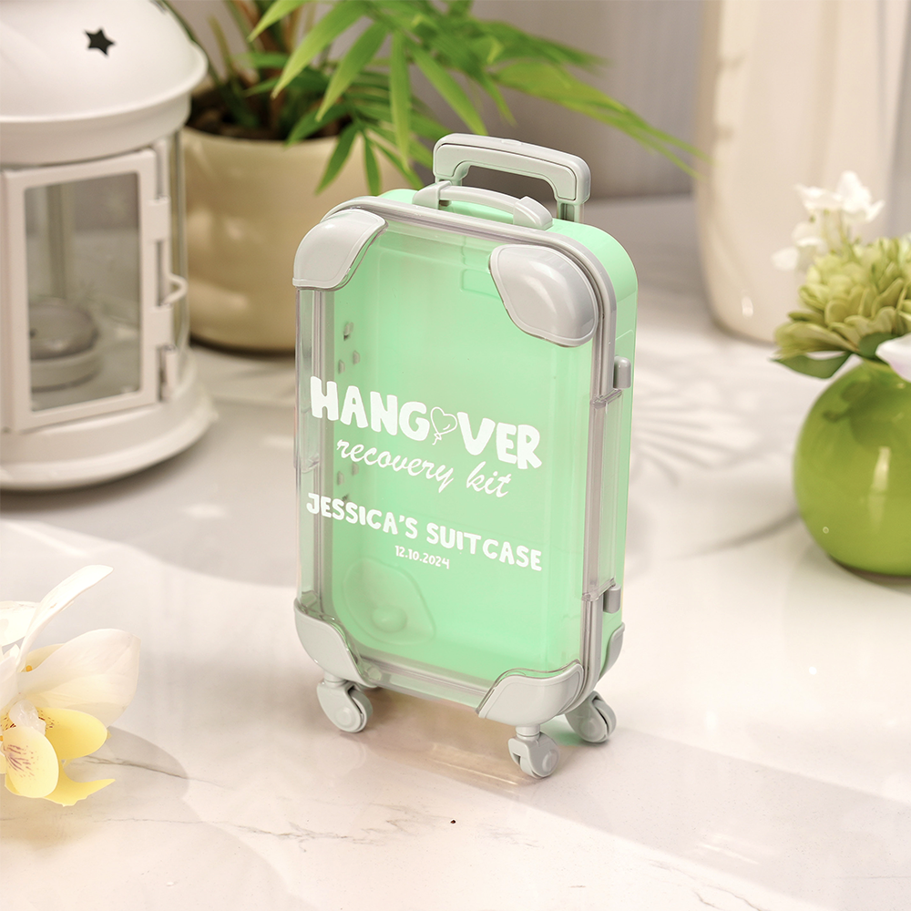 Personalized Suitcase Design Hangover Recovery Kit with Name for Bache