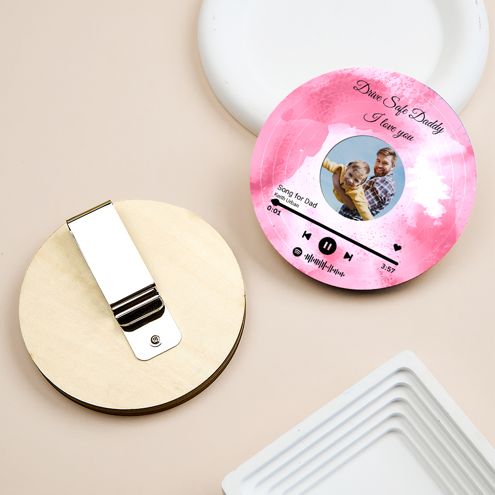 Father's Day Gifts Custom Photo Car Visor Clip Drive Safe Daddy Gift Husband Gifts Personalized Father's Day Gift Gift for Dad