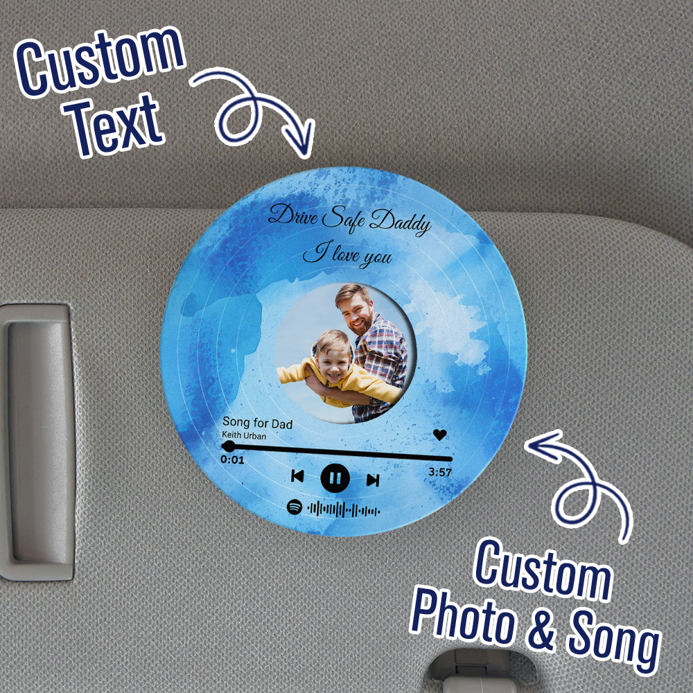 Father's Day Gifts Custom Photo Car Visor Clip Drive Safe Daddy Gift Husband Gifts Personalized Father's Day Gift Gift for Dad