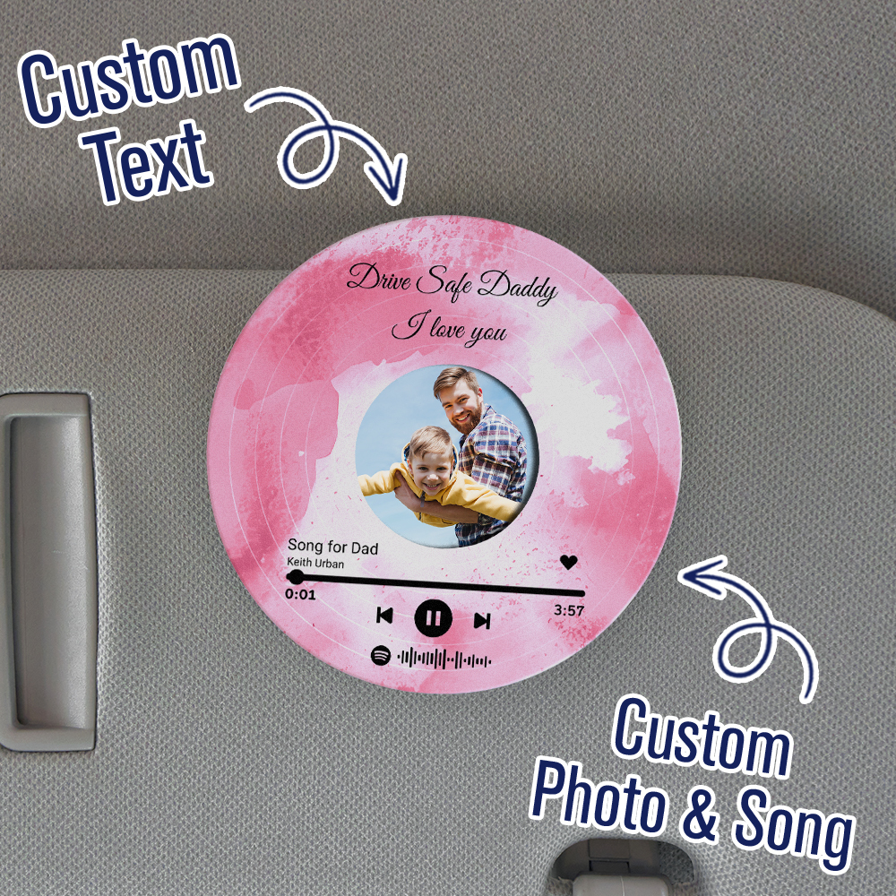 Father's Day Gifts Custom Photo Car Visor Clip Drive Safe Daddy Gift Husband Gifts Personalized Father's Day Gift Gift for Dad