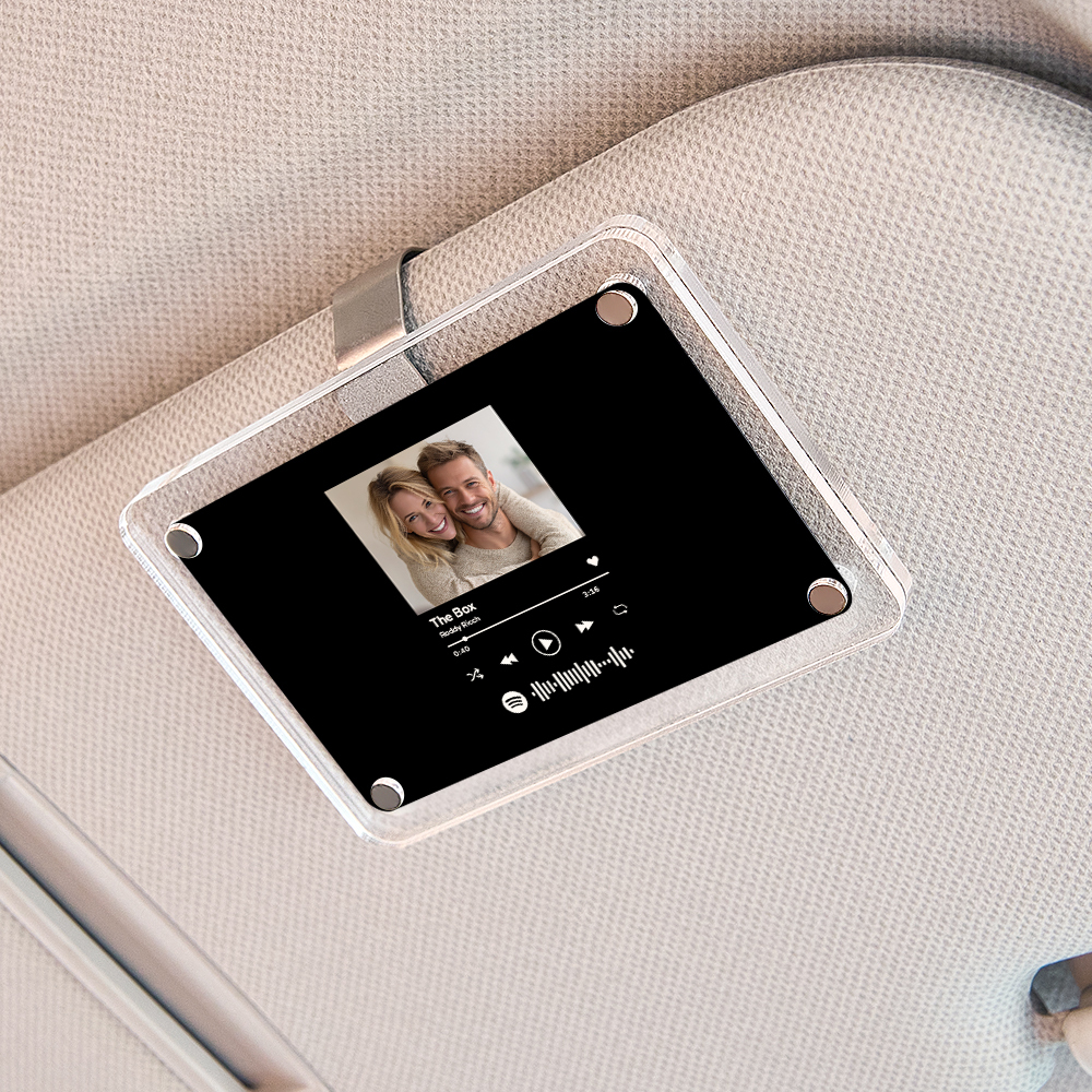 Personalized Song Spotify Gift for Him Anniversary Photo Car Visor Clip, Romantic Drive Safe Gift, Unique Couples Keepsake, Wedding Gifts