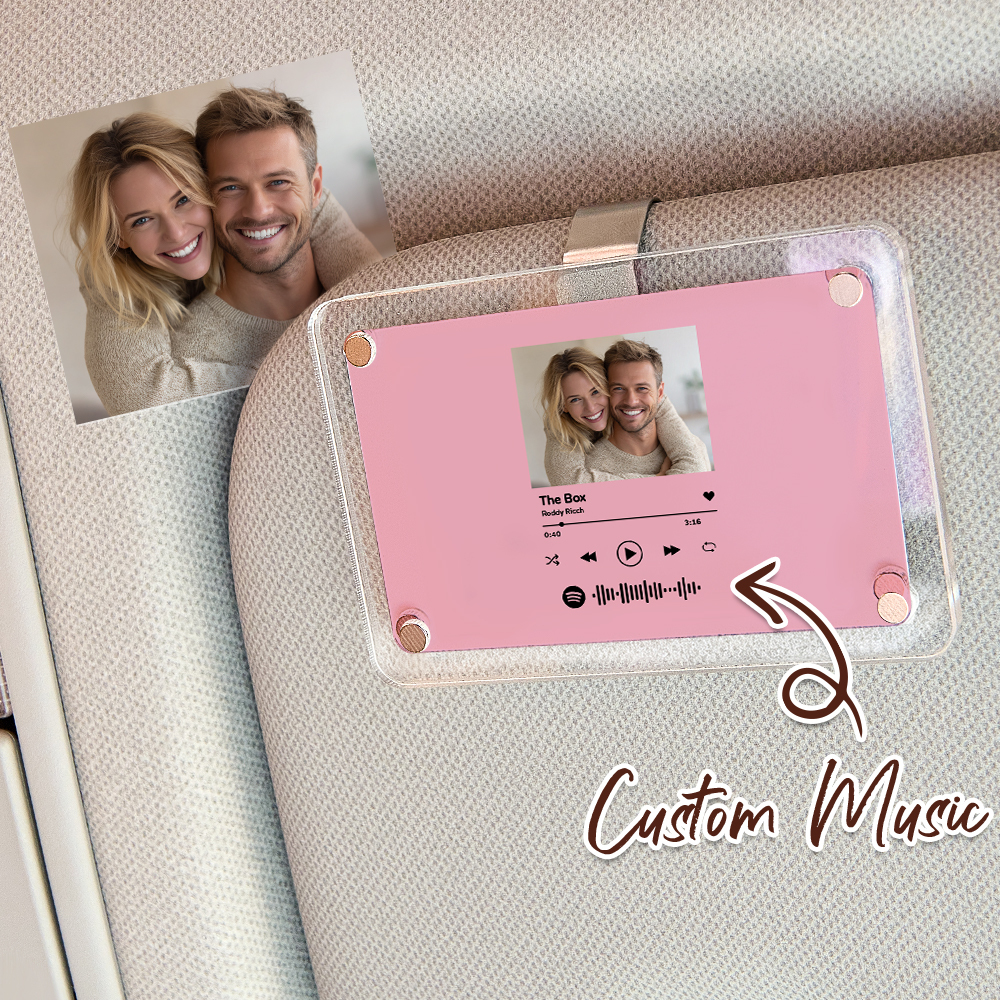 Personalized Song Spotify Gift for Him Anniversary Photo Car Visor Clip, Romantic Drive Safe Gift, Unique Couples Keepsake, Wedding Gifts