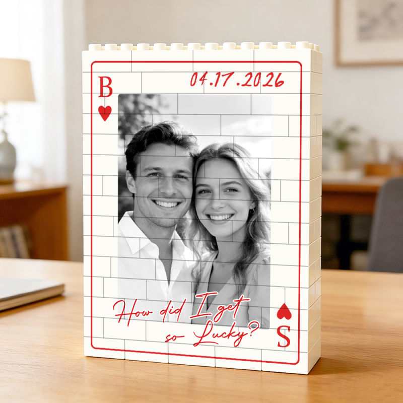 Custom Photo Brick Puzzle Frame – Build Your Love, A Romantic Couple G