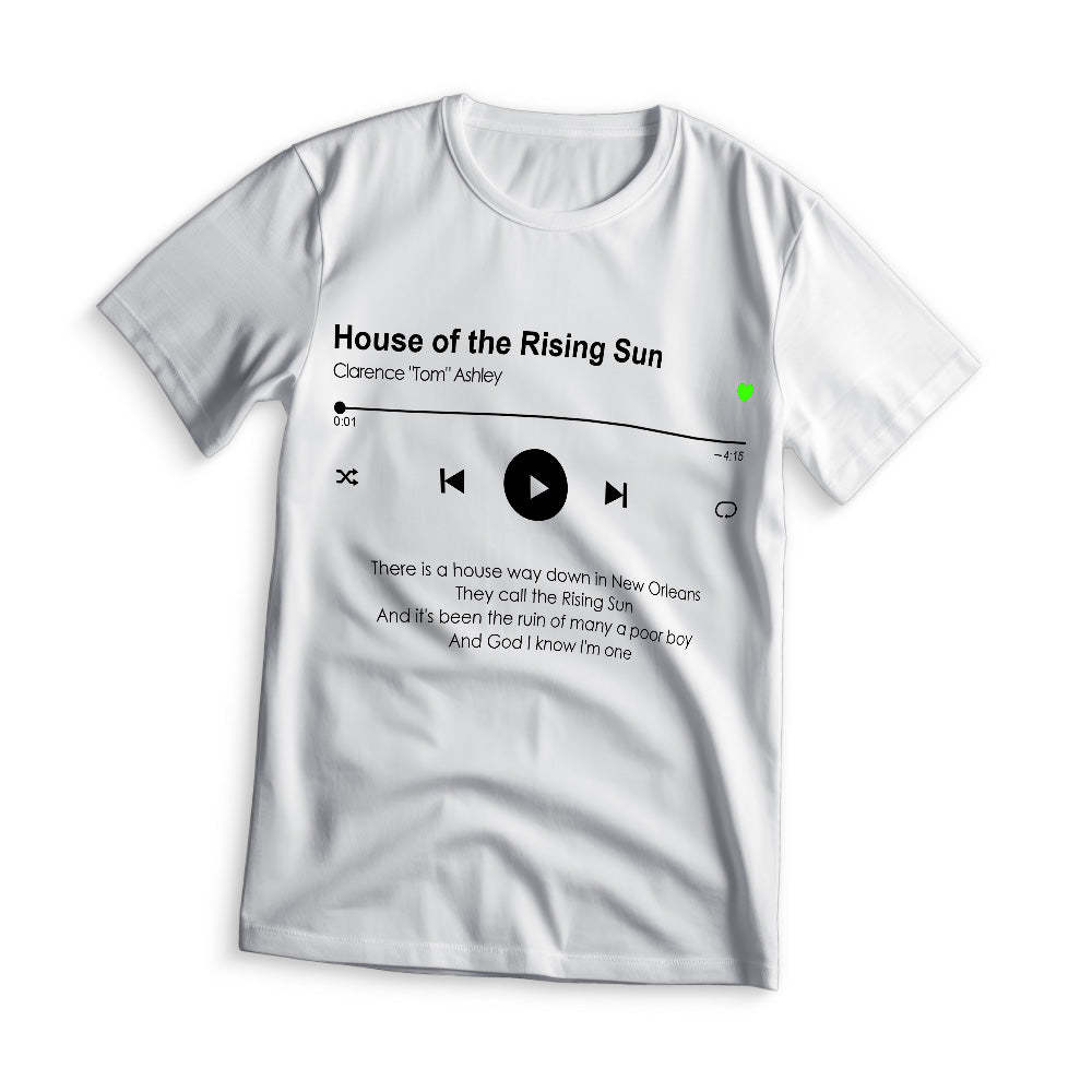 Custom Music T-shirt Personalized Your Favorite Song T-Shirt Music Player -