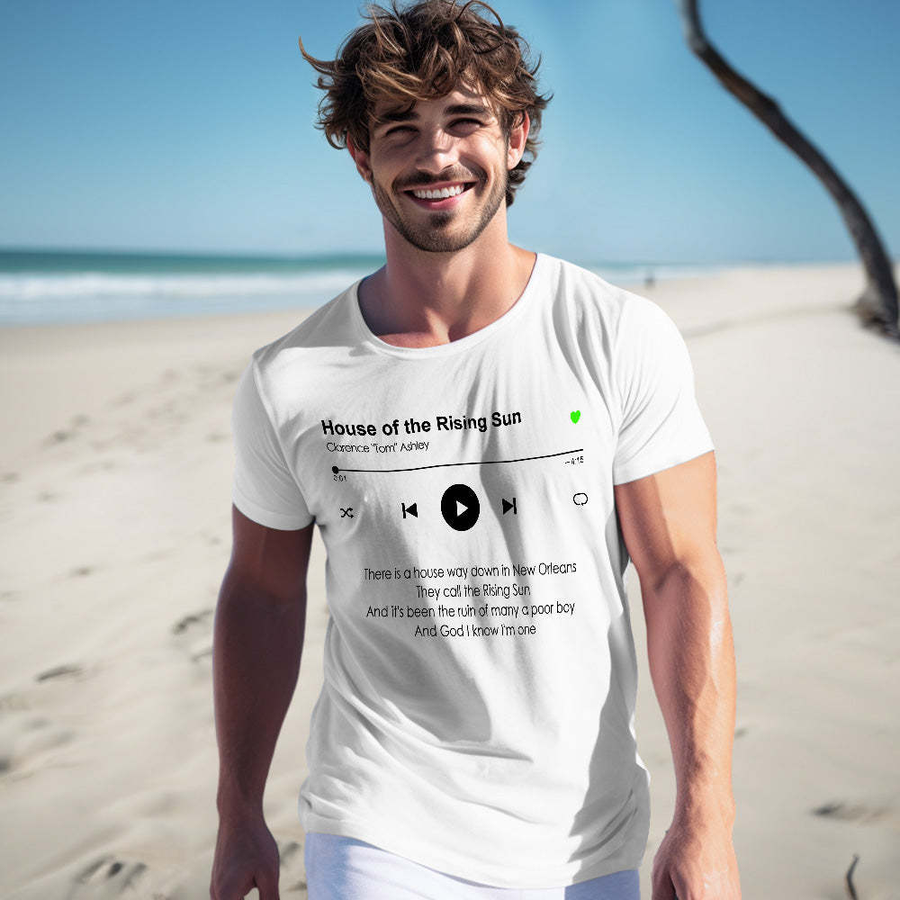 Custom Music T-shirt Personalized Your Favorite Song T-Shirt Music Player -