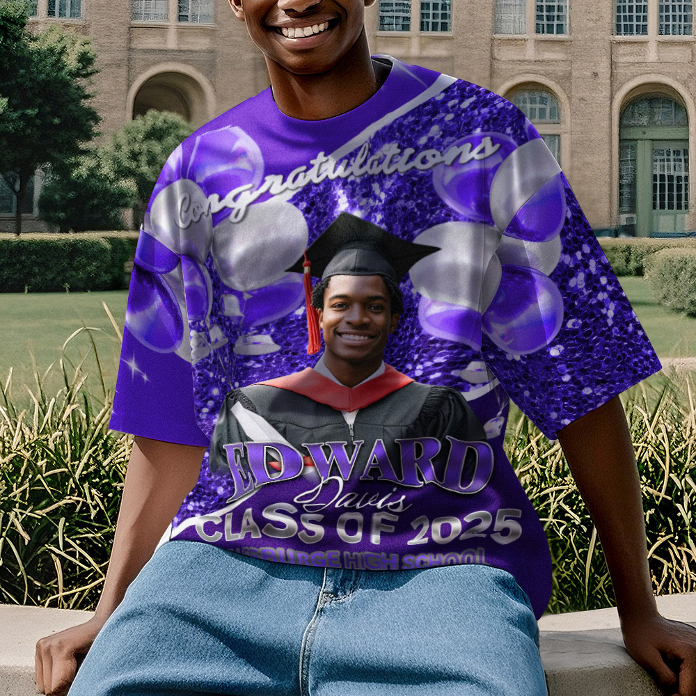 Personalized Photo 3D Graduation T-Shirt with Name & Year Gift