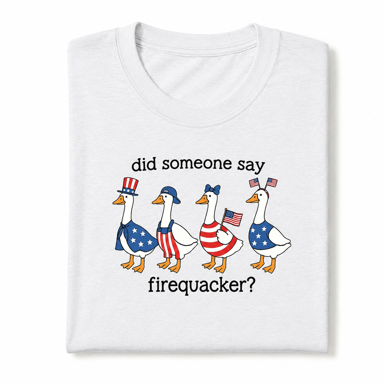 Retro America 250th Anniversary Firequacker T-Shirt - Cute Patriotic 4th of July Ducks Tee, Funny 1776 - 2026 United States Semiquincentennial Gift Comfort Apparel