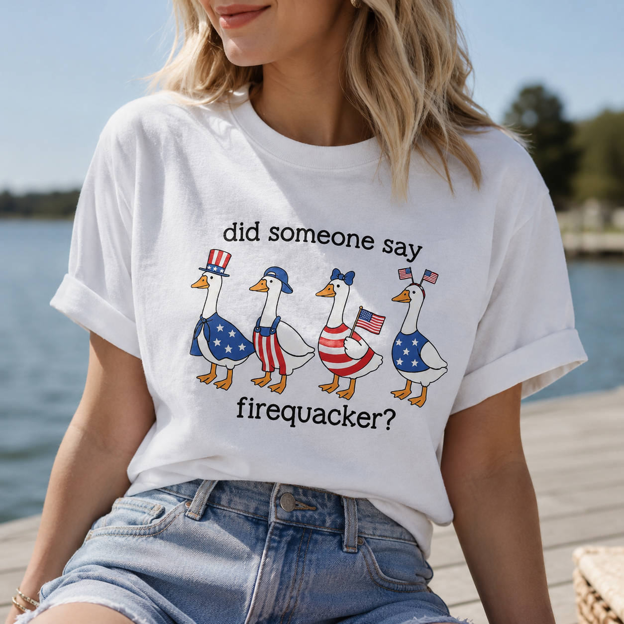 Retro America 250th Anniversary Firequacker T-Shirt - Cute Patriotic 4th of July Ducks Tee, Funny 1776 - 2026 United States Semiquincentennial Gift Comfort Apparel
