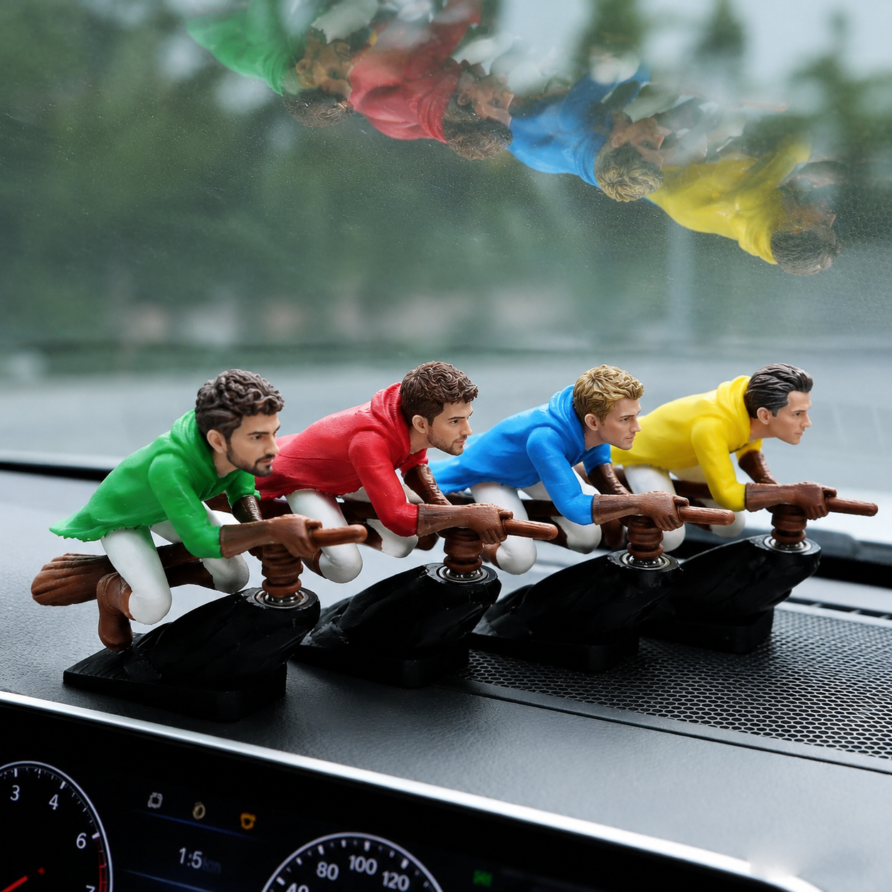 Personalized Wizard Broomstick Car Dashboard Decor - Custom Face Photo Bobblehead, Fun Drifting Flying Sorcerer Sculpture, Unique Magic Fantasy Gift