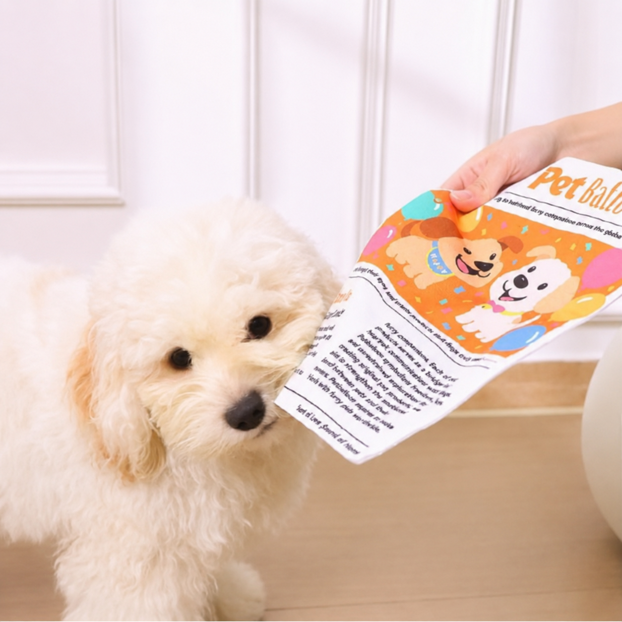 Crinkle Newspaper Dog Toy - Durable Oxford Cloth Bite-Resistant Pet Toy with Fun Sound for Puppies & Medium Dogs
