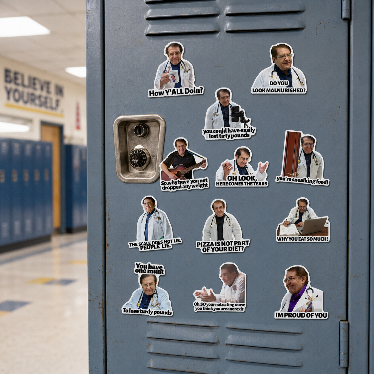 Funny Locker Magnet Decor Pack – Aesthetic & Meme Decorative Magnets for School Lockers, Fridges, Whiteboards & Gym Lockers