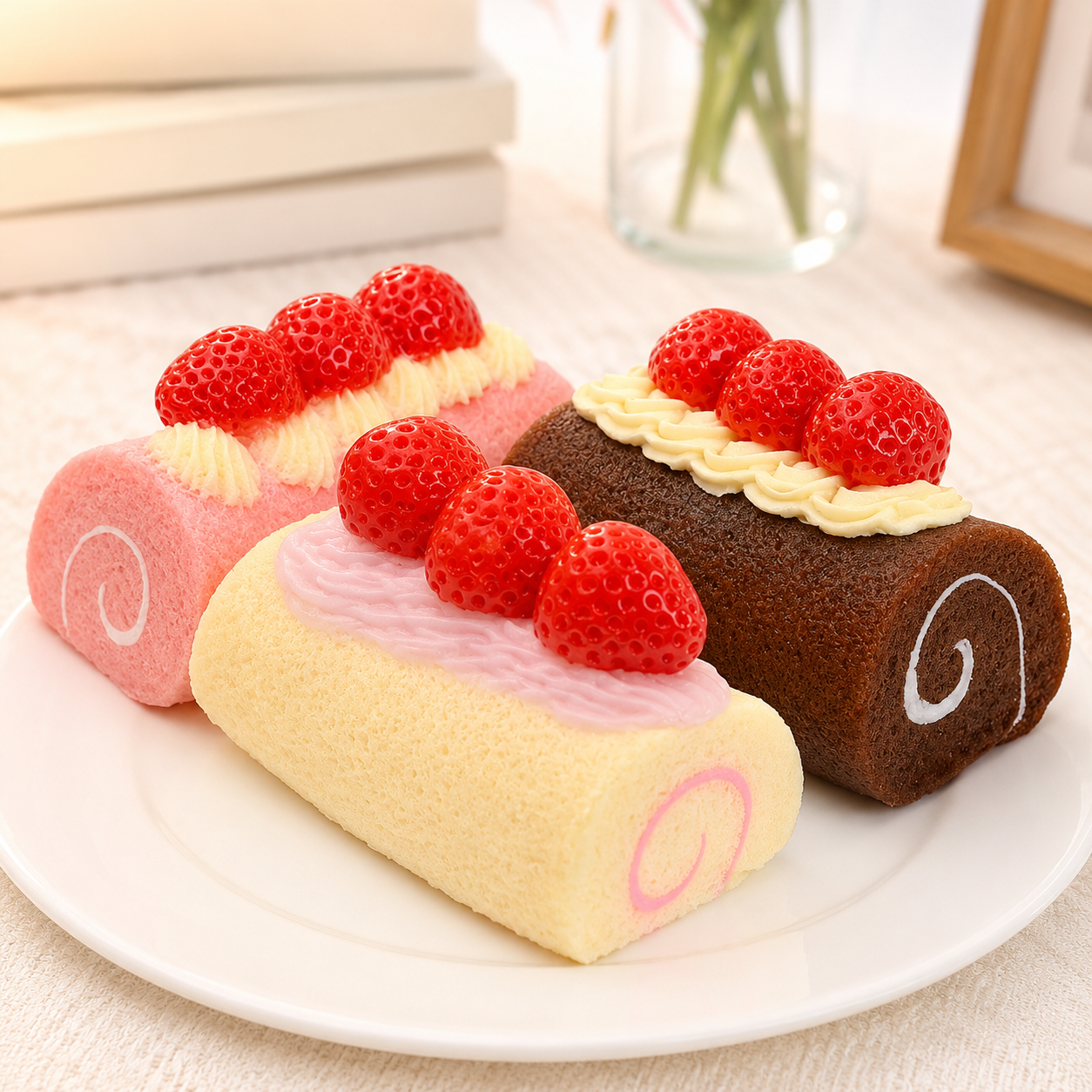 Realistic Dessert Squishy Toy | Cute Fake Cake, Roll & Toast Stress Relief Sensory Toy