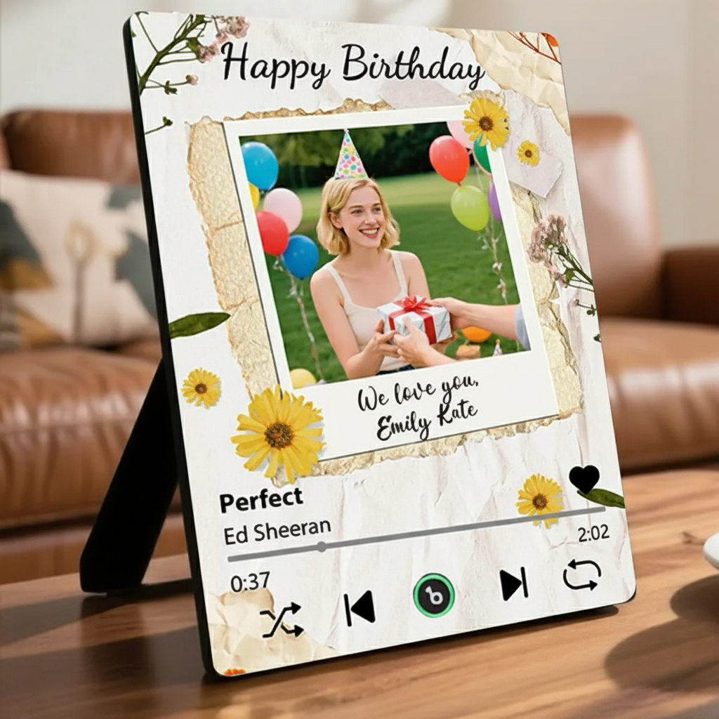 Custom Photo Music Plaque - Personalized Song & Picture Acrylic Gift for Special Someone, Cherished Memories & Love