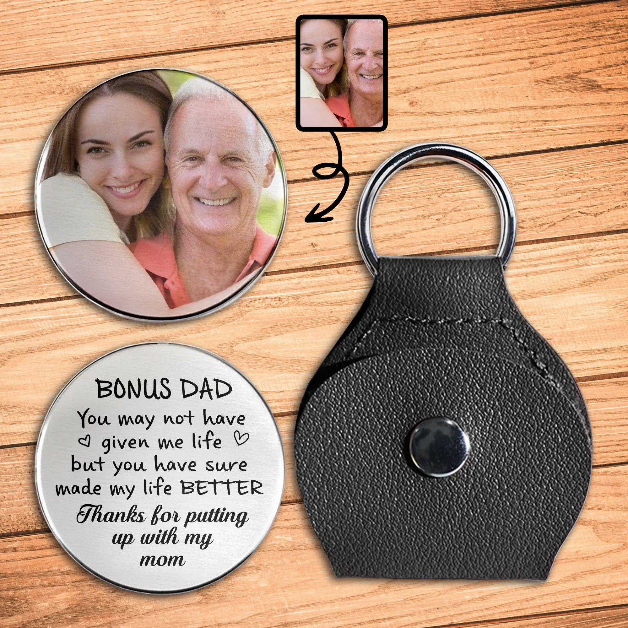 Bonus Dad, Better Life Thanks Keychain - Personalized Custom Pocket Hug 