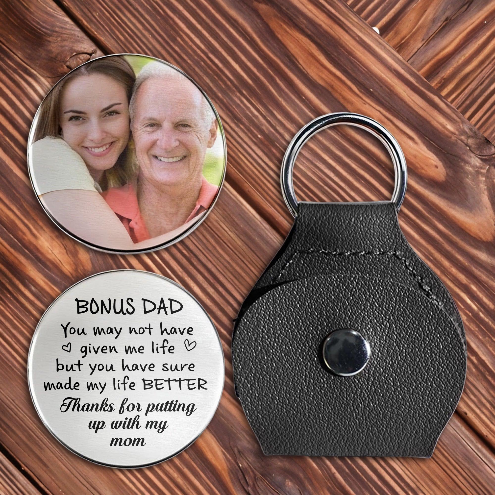 Bonus Dad, Better Life Thanks Keychain - Personalized Custom Pocket Hug 