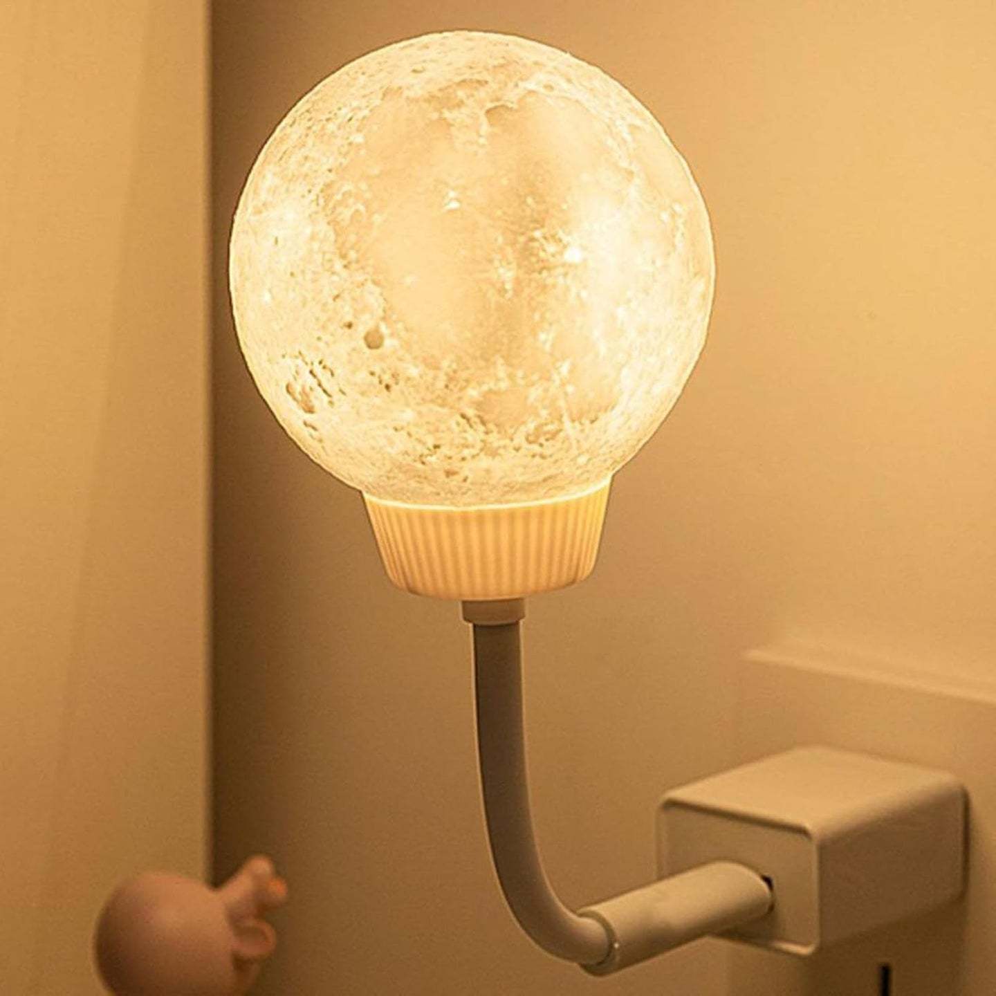 Smart Voice Control Moon Lamp - Plug-in Night Light for Calm Bedrooms