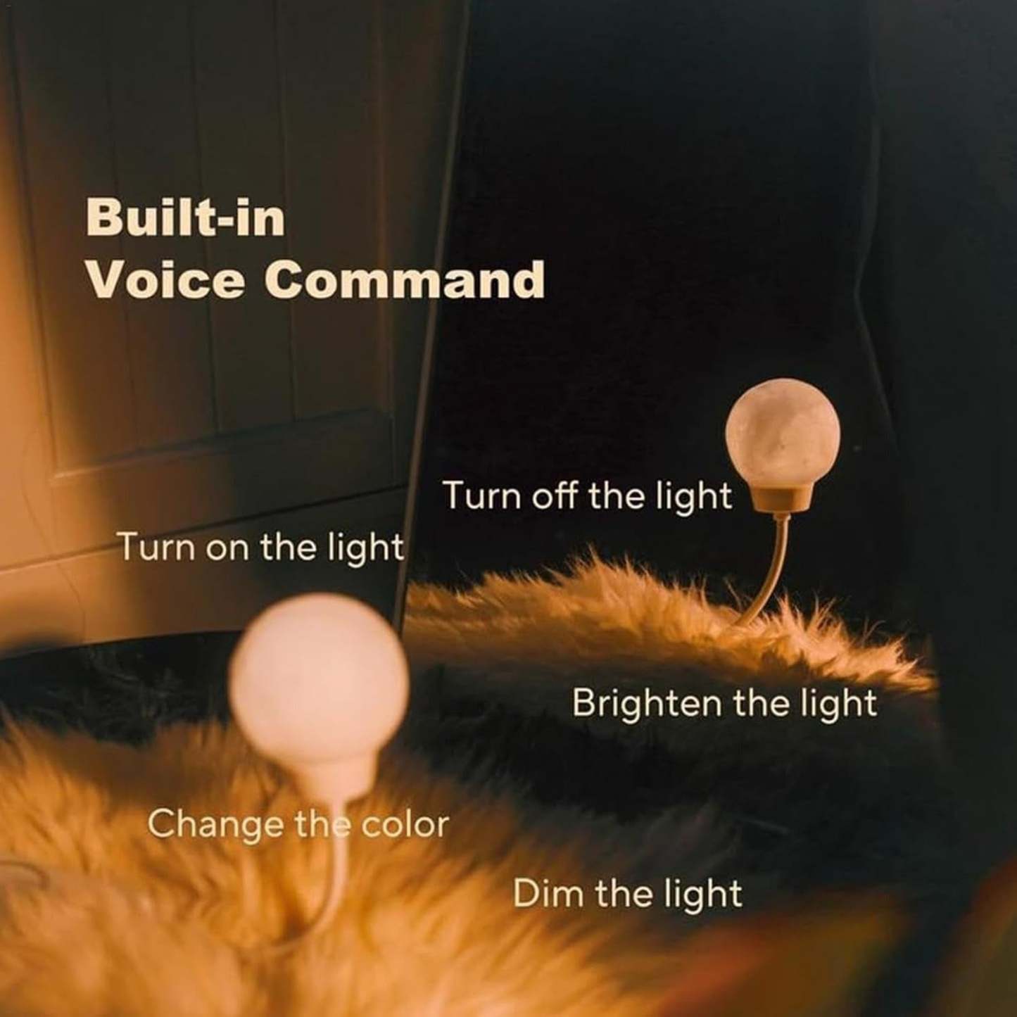 Smart Voice Control Moon Lamp - Plug-in Night Light for Calm Bedrooms