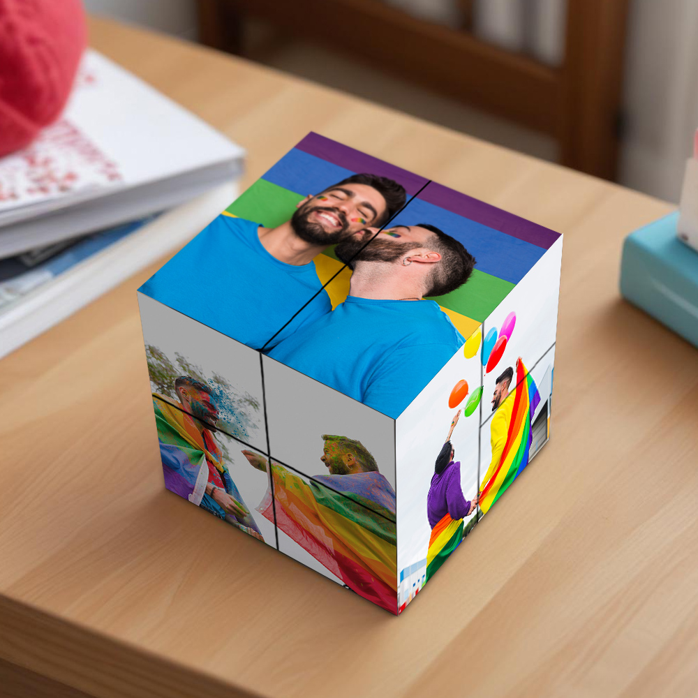 Personalized Photo Cube LGBT Love is Love Memorial Gift