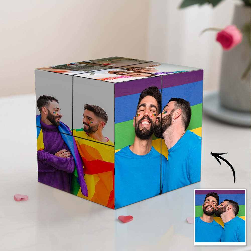 Personalized Photo Cube LGBT Love is Love Memorial Gift