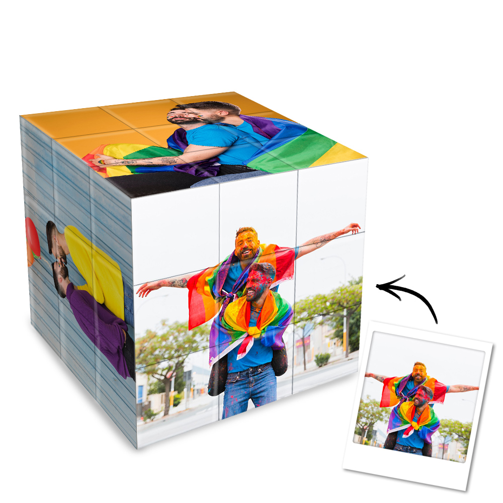 Personalized LGBT Photo Cube Love Gift for Homosexual Person