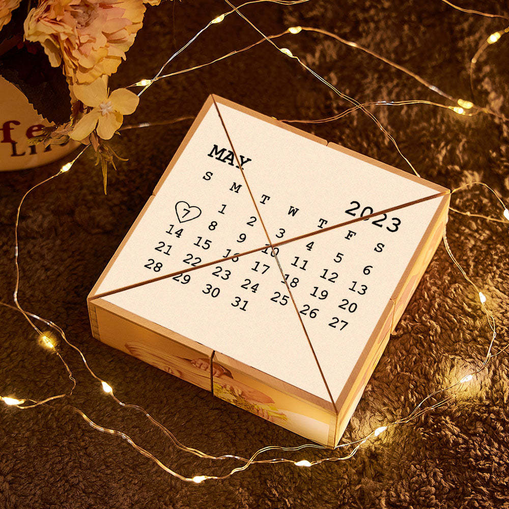 Custom Multiphoto Rubic's Cube Personalized Calendar Home Ornament Rubic's Cube