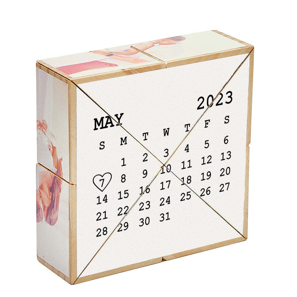 Custom Multiphoto Rubic's Cube Personalized Calendar Home Ornament Rubic's Cube