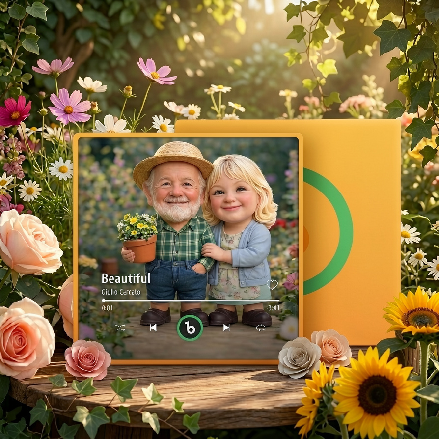 Custom Music Fridge Magnets Black Frame Album Fridge Magnet Can Play Songs Heart And Balloon Our Garden