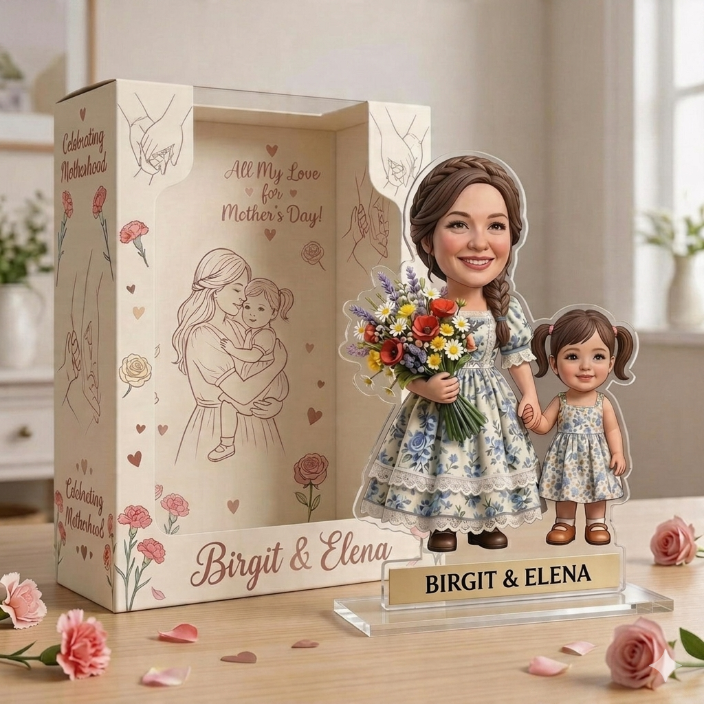 Custom Any Photo Mother's Day Gift - Personalized Mom & Daughter Custom Shaped Acrylic Plaque