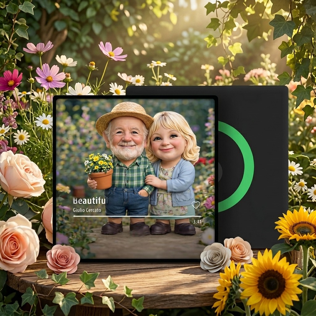 Custom Music Fridge Magnets Black Frame Album Fridge Magnet Can Play Songs Heart And Balloon Our Garden