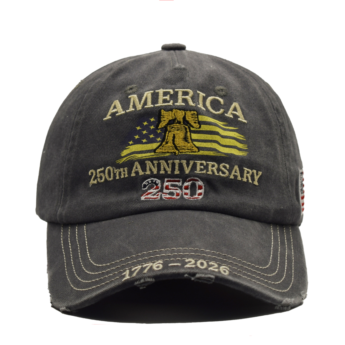 Adjustable Baseball Cap Celebrating The 250Th Anniversary of American Independence, Featuring a Distressed Patriotic Design