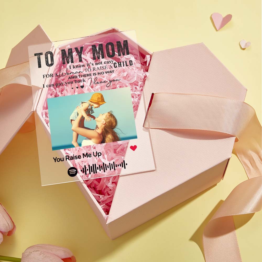TO MY MOM - Custom Spotify Glass Plaque/Keychain/Night Light Gifts For Mother