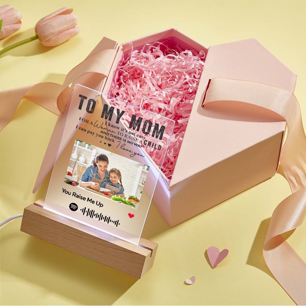 TO MY MOM - Custom Spotify Glass Plaque/Keychain/Night Light Gifts For Mother