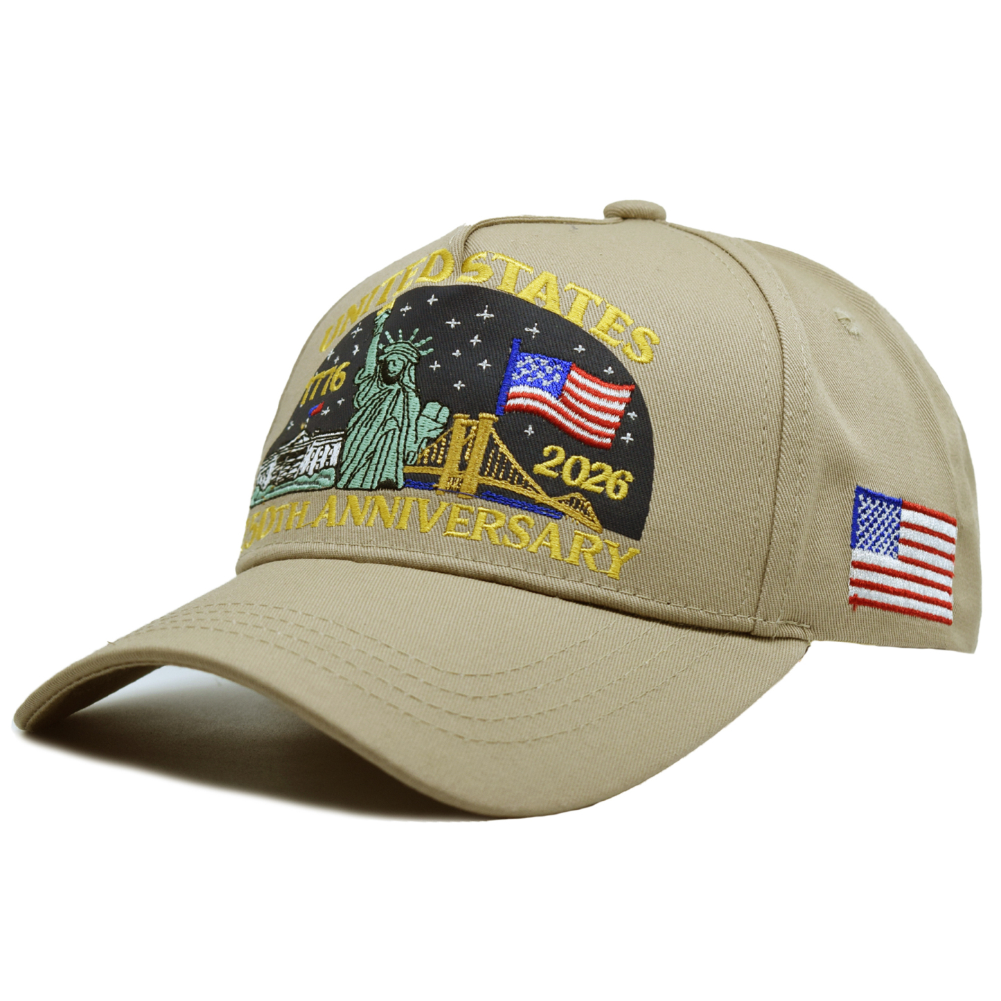 Adjustable Baseball Cap Celebrating The 250Th Anniversary of American Independence, Featuring a Distressed Patriotic Design
