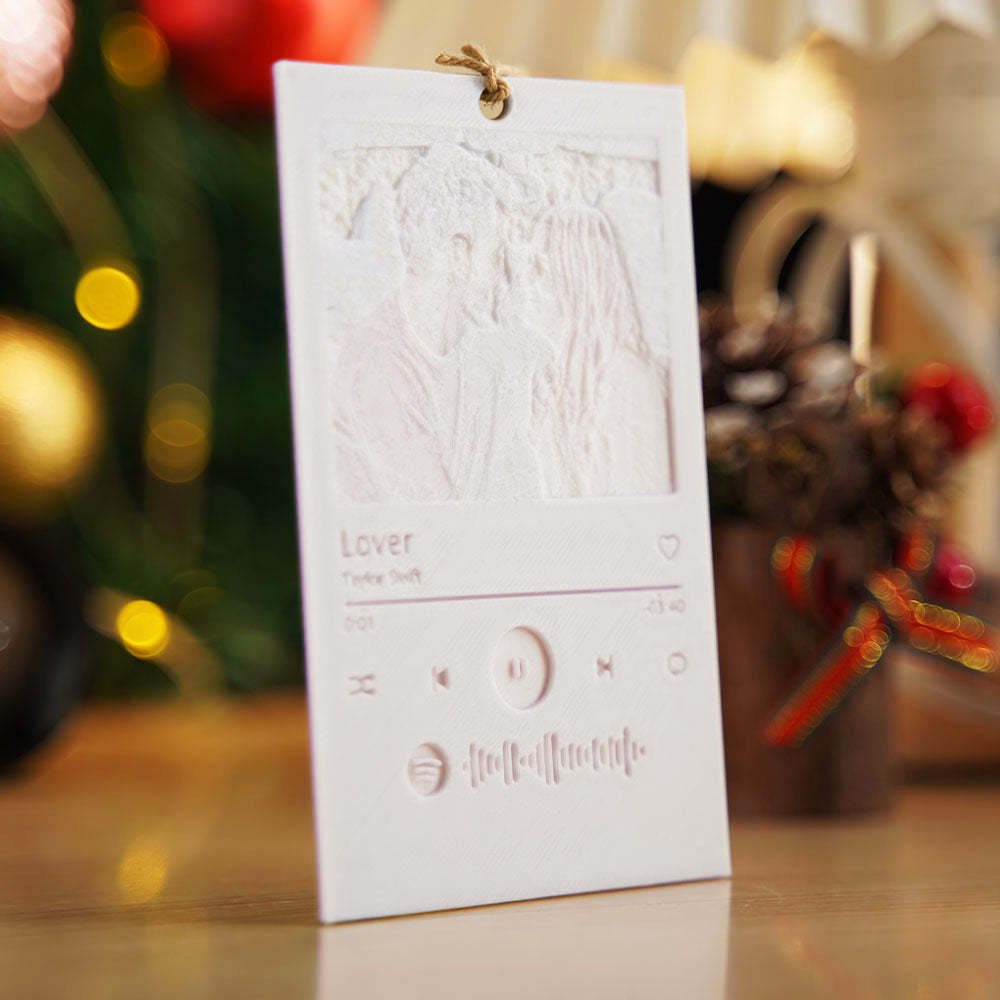 Custom 3D Printing Spotify Music Plaque Personalized Christmas Ornaments Gift for Lover -