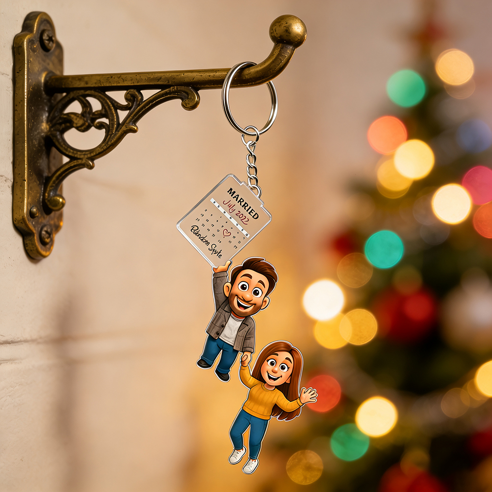 Custom Couple Keychain: Upload Photo for Personalized Full-Body Charm