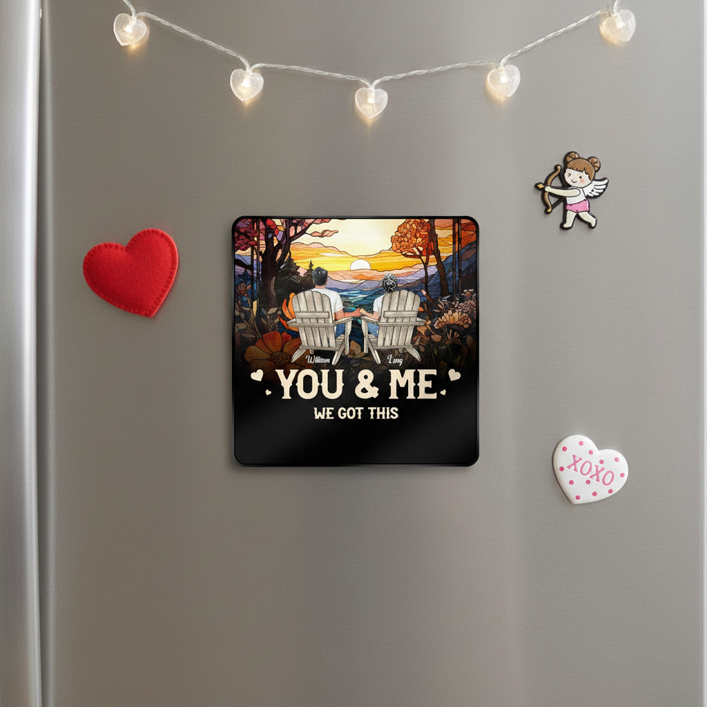 Personalized Music Fridge Magnet Custom Portrait Happy Valentine's Day Custom Music Magnets Can Play Songs Valentine's Day Gift Couple Gifts