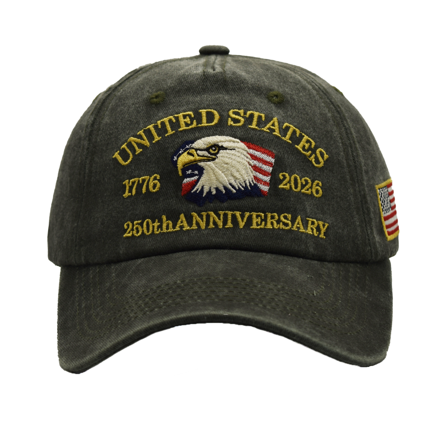 Adjustable Baseball Cap Celebrating The 250Th Anniversary of American Independence, Featuring a Distressed Patriotic Design