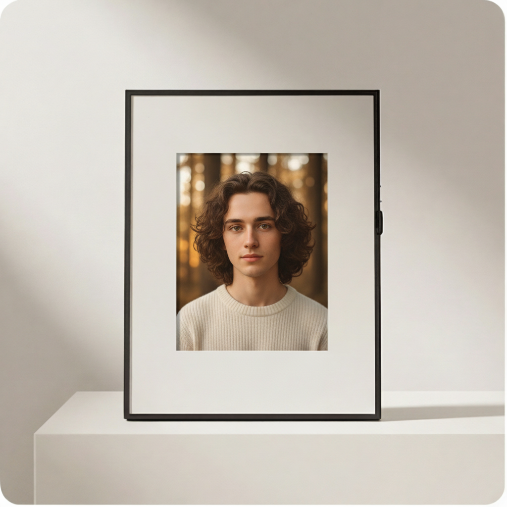 Canvas Smart Speaker Photo Frame,Personalized Photo Display with Bluetooth Audio, 8 AI Art Filters & Magnetic Frames, Elegant Keepsake Gift